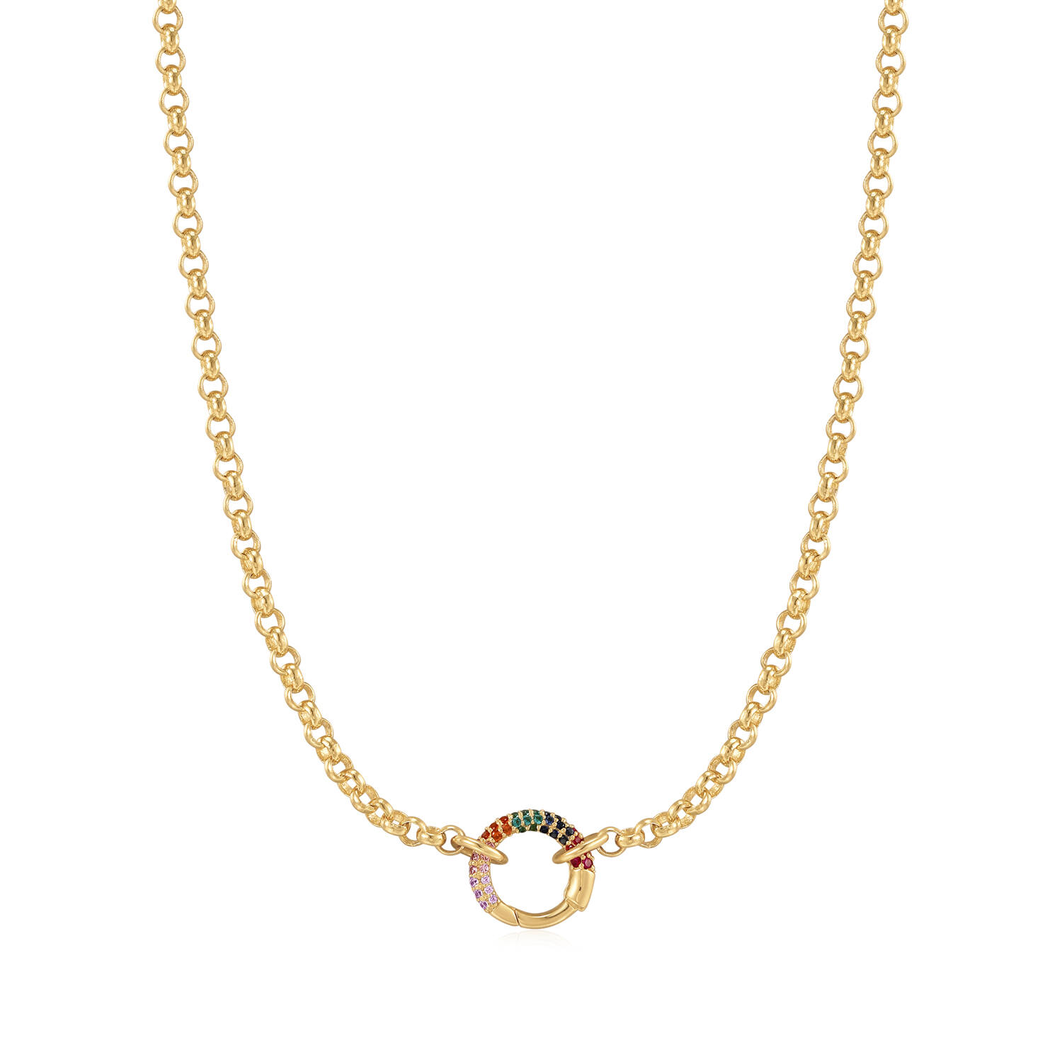  Pop Charms - Gliederketten - Silber / 14kt GP - Zirkonia - 46-50 cm